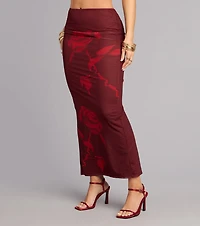 Love Notes Rose Mesh Maxi Skirt