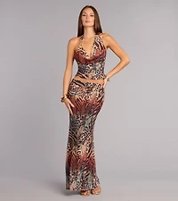 Untamed Vibes Animal Print Maxi Skirt