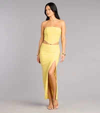 Soft Spoken Chic Flocked Lace Maxi Skirt