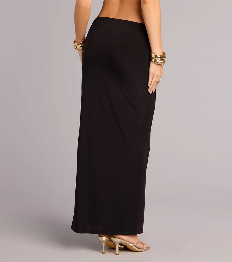Going Somewhere Wrap Slit Maxi Skirt