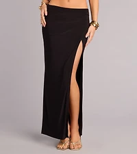 Going Somewhere Wrap Slit Maxi Skirt
