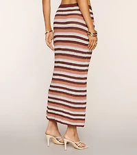 Cutest Charm Striped Crochet Maxi Skirt