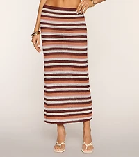 Cutest Charm Striped Crochet Maxi Skirt