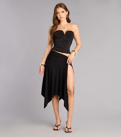 Swipe Right High Slit Midi Skirt