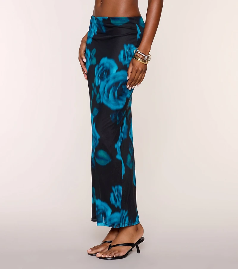 Floral Mood Mesh Maxi Skirt