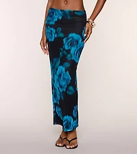 Floral Mood Mesh Maxi Skirt