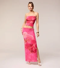 Catch Me On Vacay Tropical Floral Maxi Skirt