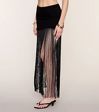 Drama Motion Fringe Maxi Skirt