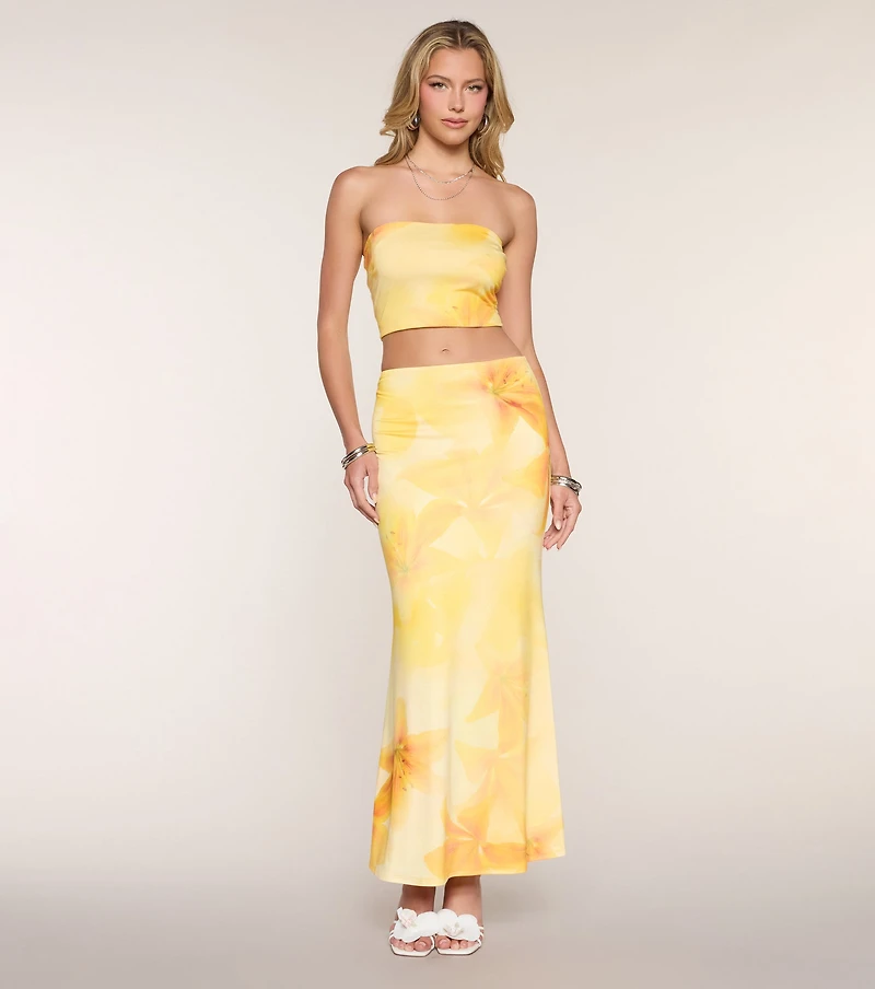 Sandy Shores Tropical Floral Crop Top