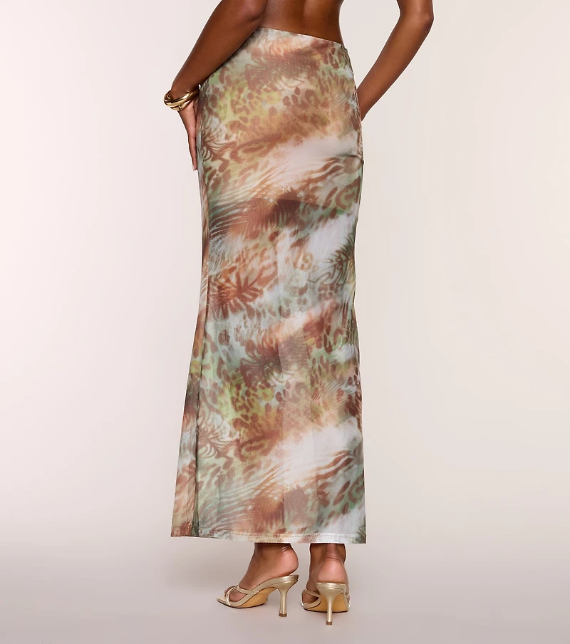 Sunset Social Abstract Maxi Skirt