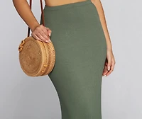 Maxi Out Ribbed Skirt