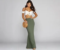 Maxi Out Ribbed Skirt