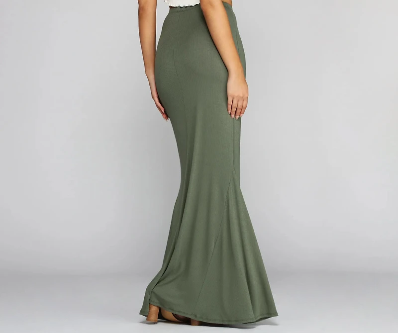 Maxi Out Ribbed Skirt