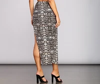 Snake Print Maxi Skirt