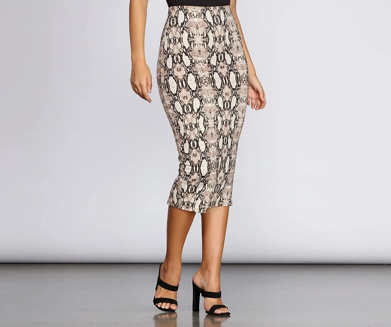 Sassy Snake Pencil Skirt