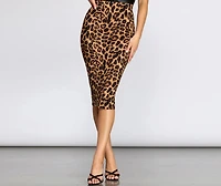 Stylishly Spotted Midi Skirt