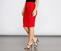Knit Bodycon Midi Skirt