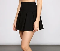 Pleated Skater Mini Skirt