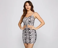 Sassy Stunner Snake Print Mini Skirt