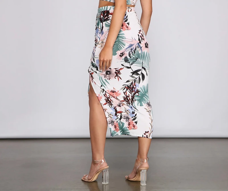 Vacay Beauty Floral Maxi Skirt