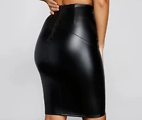 Stylish Deets Faux Leather Midi Skirt
