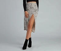 Feline Fierce High-Slit Midi Skirt