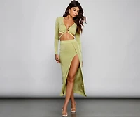 The Next Level High Slit Midi Skirt