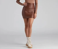 Edgy-Chic Faux Leather Mini Skirt