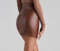 Edgy-Chic Faux Leather Mini Skirt