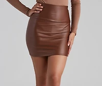 Edgy-Chic Faux Leather Mini Skirt