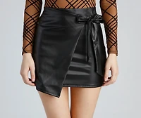 Chic Wraps Envelope Side Tie Mini Skirt