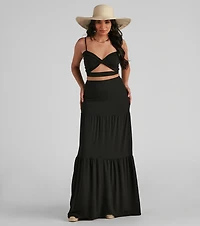 Let's Get Together Tiered Maxi Skirt
