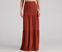 Let's Get Together Tiered Maxi Skirt