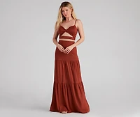 Let's Get Together Tiered Maxi Skirt