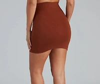 On Point Ponte Knit High Waist Mini Skirt