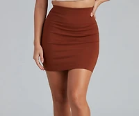 On Point Ponte Knit High Waist Mini Skirt