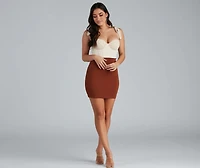On Point Ponte Knit High Waist Mini Skirt