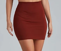 On Point Ponte Knit High Waist Mini Skirt