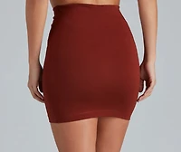 On Point Ponte Knit High Waist Mini Skirt