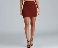 On Point Ponte Knit High Waist Mini Skirt