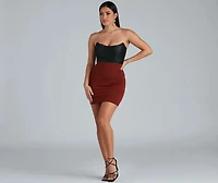 On Point Ponte Knit High Waist Mini Skirt