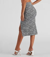 Sassy Mood Leopard Print Midi Skirt