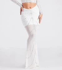 Wrapped Rhinestone Maxi Skirt