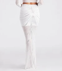 Wrapped Rhinestone Maxi Skirt