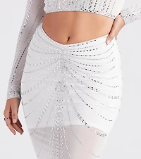 Wrapped Rhinestone Maxi Skirt