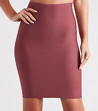 Pristine Chic Bandage Midi Skirt