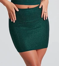 Holiday Hottie Glitter Bodycon Mini Skirt