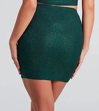 Holiday Hottie Glitter Bodycon Mini Skirt