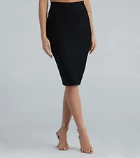 Stylish And Sculpted Bandage Midi Skirt