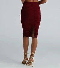 Sweet Like Honey High-Rise Mesh Midi Skirt